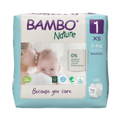 Эко-подгузники Bambo Nature 1 (2-4 кг), 22 шт купить оптом в Владикавказе